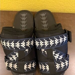 Kappa Black and White Slide Sandals